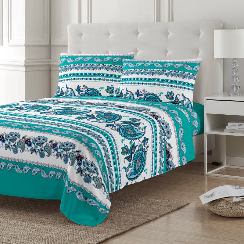 printed bed sheet set, fitted sheet