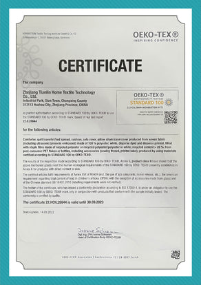 TianlinHome | Certifications & Authorizations