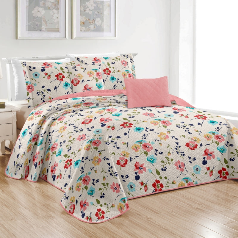 5 pcs flower printed wholesale quilt set, queen/king size bedding set, various size, affordable price, high quality