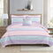 stripe print microfiber ultrasonic 4 pieces quilt set, wholesale at affordable price, various size and pattern