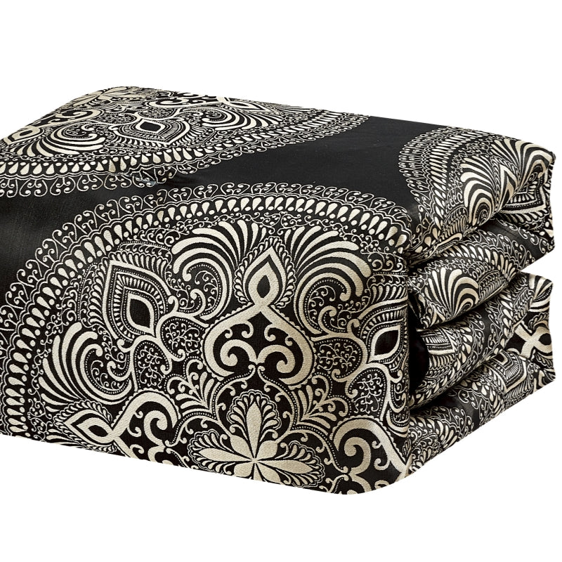 10 pcs luxury jacquard comforter sets with quilt, fitted sheet and 2 pillowcases, winter bedding set