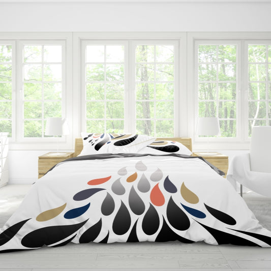 New style Digital Printed  comforter set teardrop pattern queen king size quilt cover with 2 pillowcase