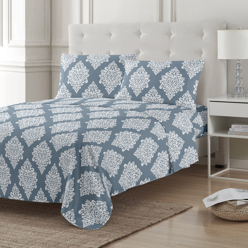 printed bed sheet set, fitted sheet