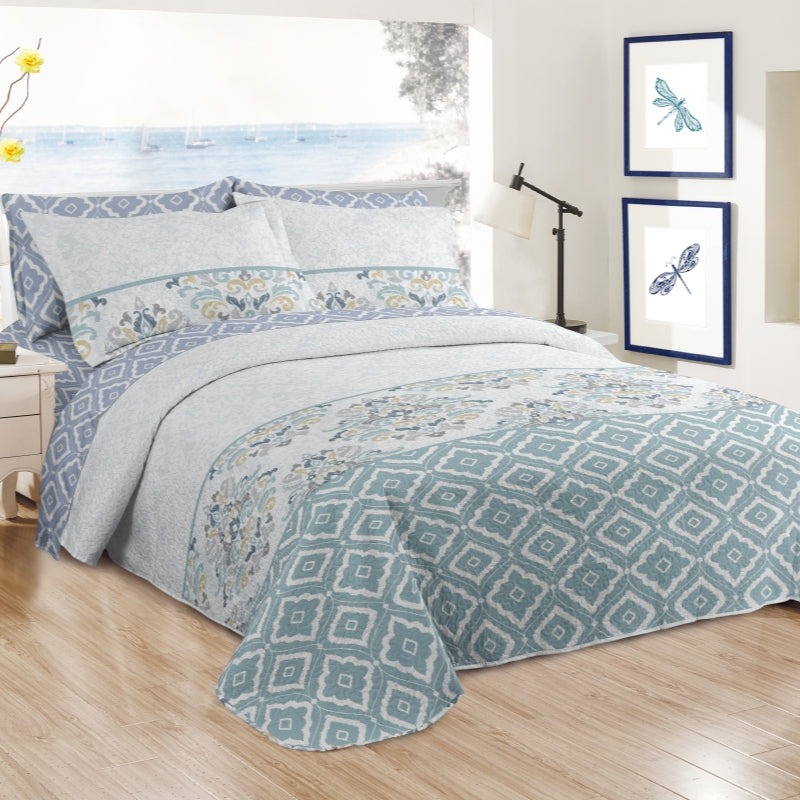 7 pcs printed wholesale quilt set, ultra soft ultrasonic bedding set, various size, affordable price, high quality