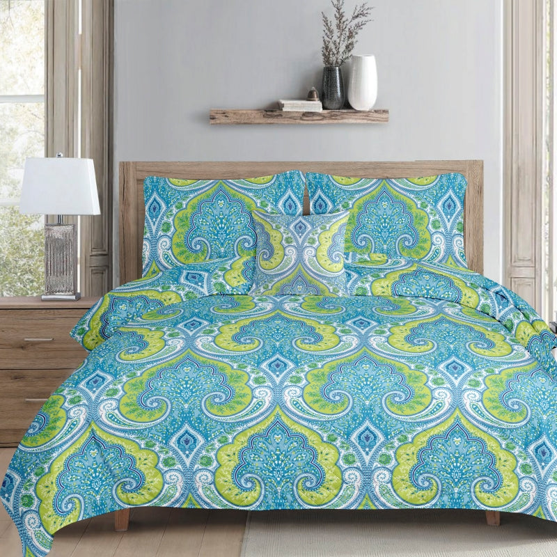 flower print microfiber ultrasonic 4 pieces quilt set, wholesale at affordable price, various size and pattern