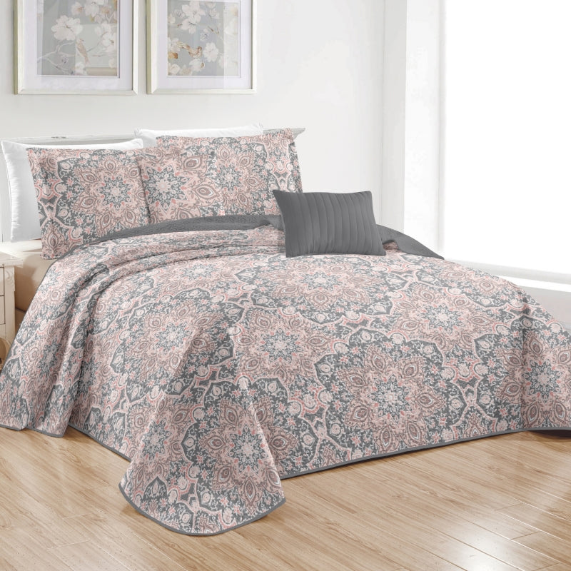 5 pcs flower printed wholesale quilt set, queen/king size bedding set, various size, affordable price, high quality