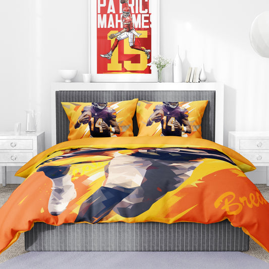 American Light Style Super Bowl Sports Style 3d Digital Print 3 Piece Set, 100% Polyester Fat Quilt 3 Piece Set