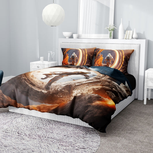 Winter comforter bedding set three-piece set quilt with pillowcase Cartoon Astronaut digital printing warm and cozy