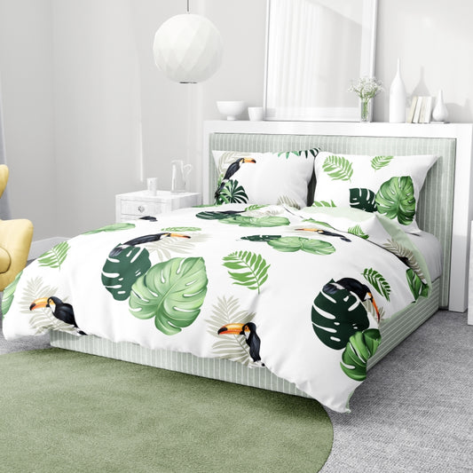 Winter warm Digital Printed  comforter set Rainforest Leaf Pattern queen king size flora quilt cover with pillowcase