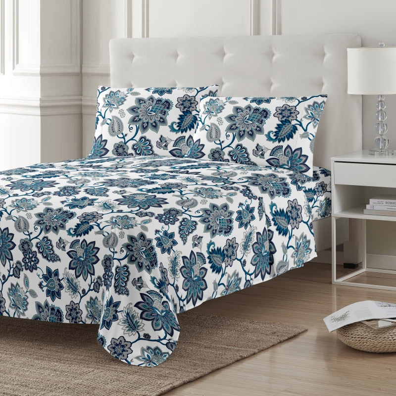 printed bed sheet set, fitted sheet