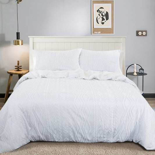 Winter comforter three-piece set cut flower model of the latest popular polyester fiber bedding products  Solid Color Quilt