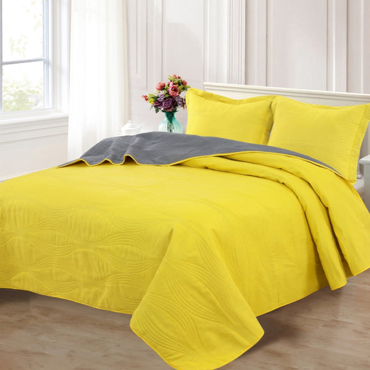 American style new flower ultrasonic quilt solid color three-piece ins style, student dormitory polyester bed cover air conditioning quilt
