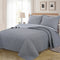 New flower ultrasonic quilt solid color three-piece ins style, student dormitory polyester bed cover air conditioning quilt with pillowcase