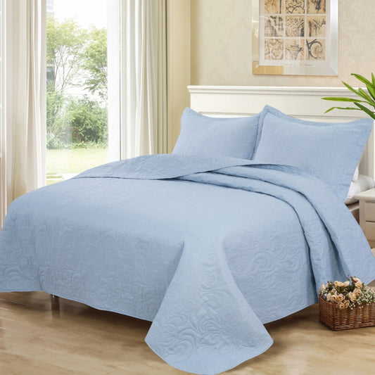 Spring and Autumn new flower ultrasonic quilt solid color three-piece ins style, student dormitory polyester bed cover air conditioning quilt