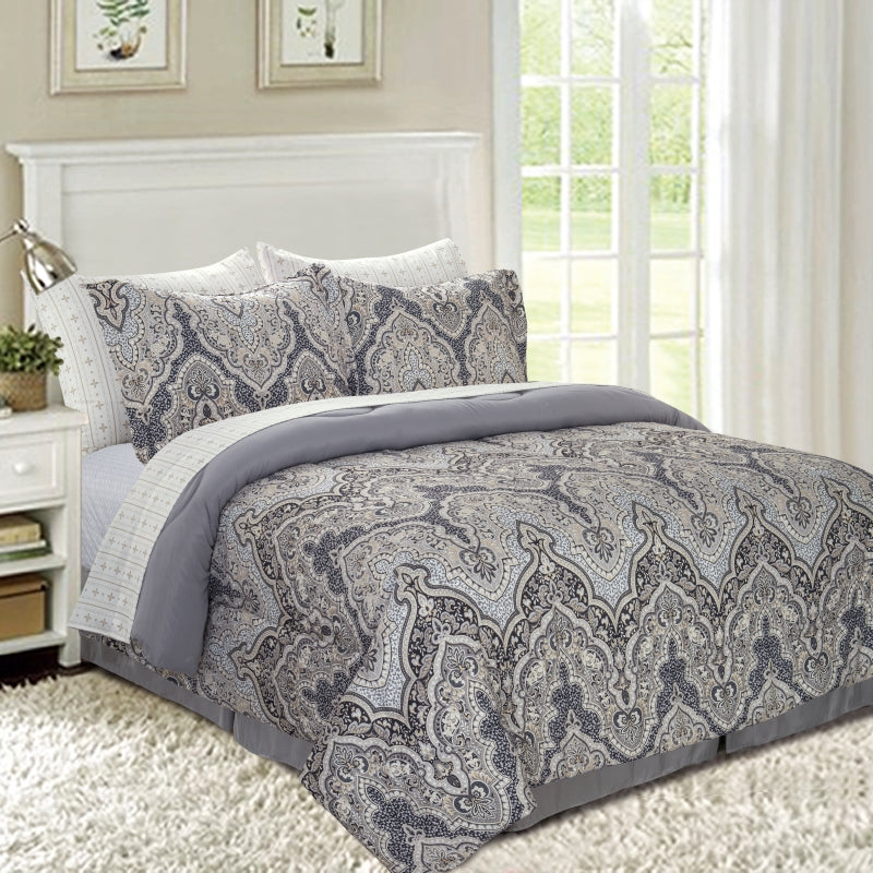luxury soft comfortable flower printed stitched design 8 pieces quilt set, wholesale at affordable price, various size and pattern