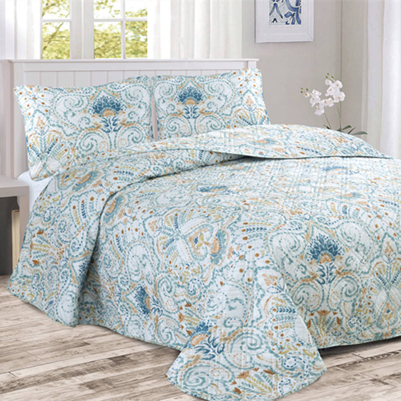 fashion flower printed 3 pieces quilt set, wholesale at affordable price, various size and pattern