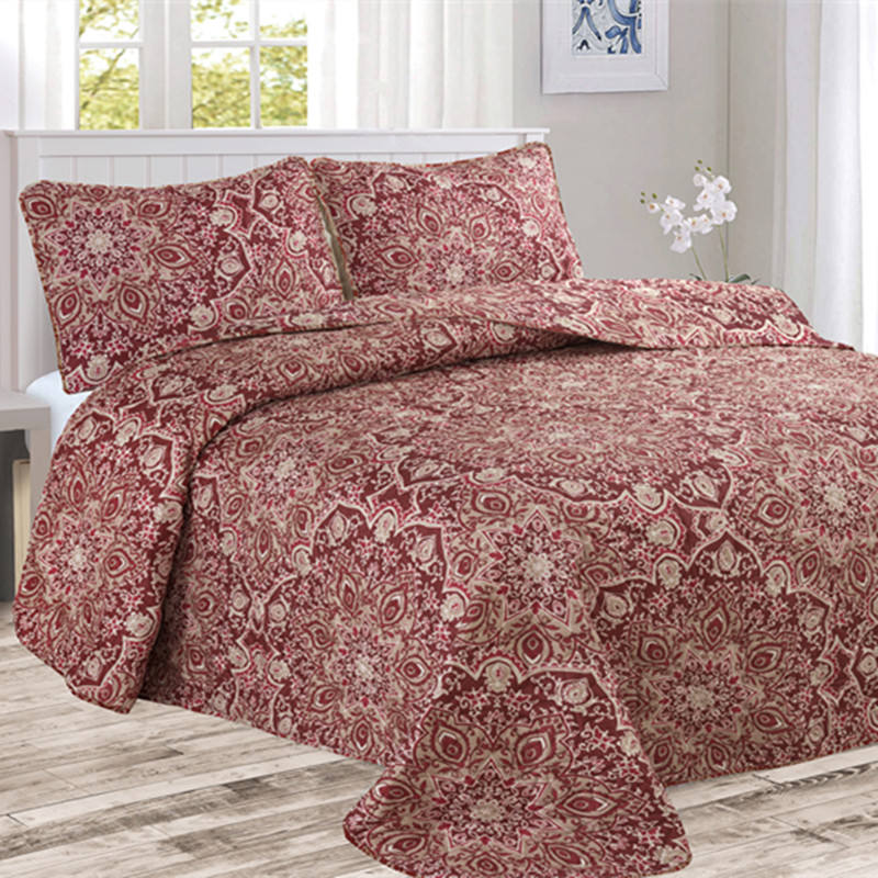 fashion flower printed 3 pieces quilt set, wholesale at affordable price, various size and pattern