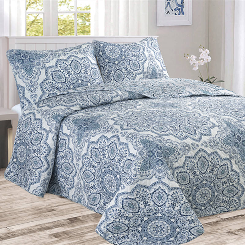 fashion flower printed 3 pieces quilt set, wholesale at affordable price, various size and pattern