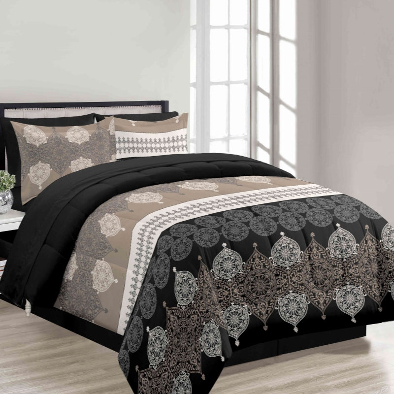 luxury soft comfortable flower printed stitched design 8 pieces quilt set, wholesale at affordable price, various size and pattern