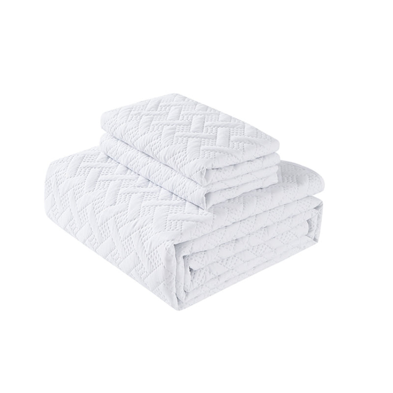 3 pcs white quilted wholesale quilt cover set, various size, affordable price, high quality