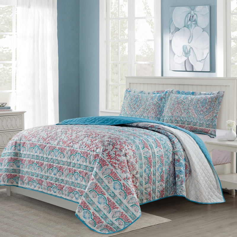 3 pcs bedspread quilt set, twin/full/queen/king size quilt coverlet, lightweight microfiber printed bedding set