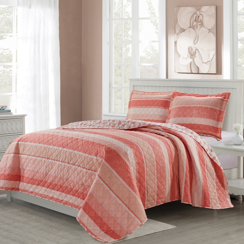 3 pcs bedspread quilt set, twin/full/queen/king size quilt coverlet, lightweight microfiber printed bedding set