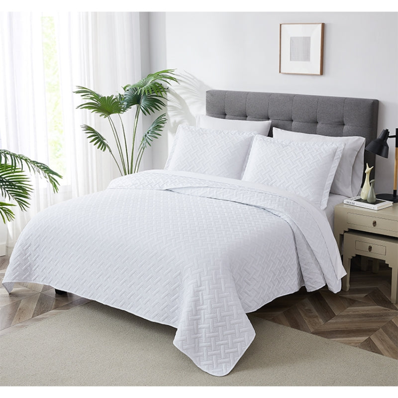 3 pcs white quilted wholesale quilt cover set, various size, affordable price, high quality