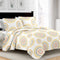 boho floral print 3 pcs quilt set with shams, queen/king size