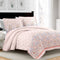 boho floral print 3 pcs quilt set with shams, queen/king size