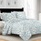 boho floral print 3 pcs quilt set with shams, queen/king size