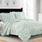 boho floral print 3 pcs quilt set with shams, queen/king size