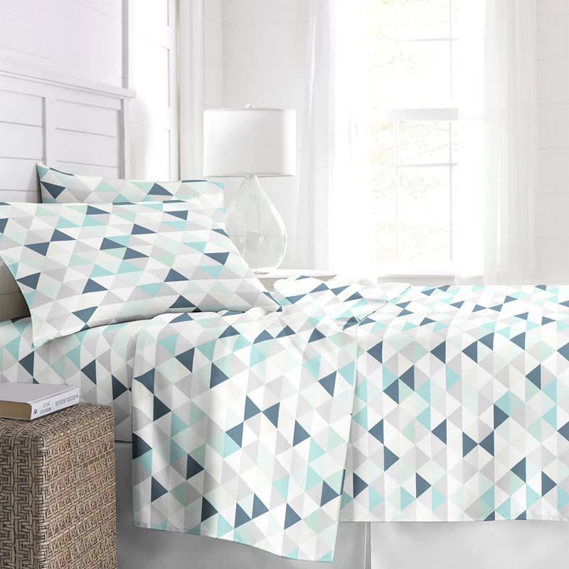 4 pcs geometric print wholesale bedding set, affordable price, high quality quilt set