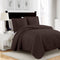 dark brown quilt set with 2 pillowcases