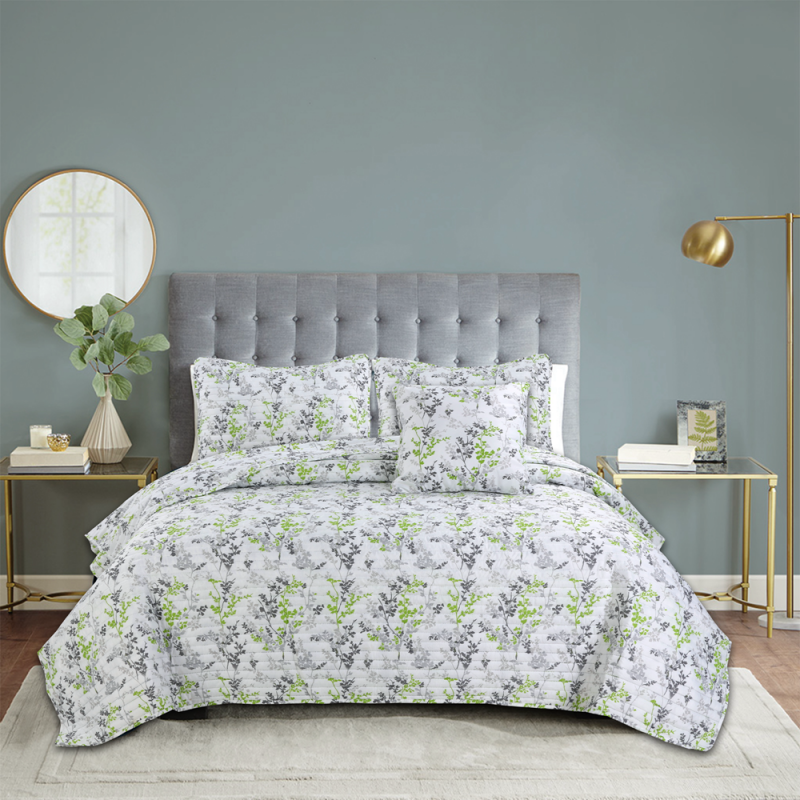 4 pieces print bedding quilt set, pastoral style, soft and comfortable