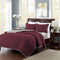 solid bedding quilt set twin/full/queen/king size burgundy bedspread, soft microfiber lightweight cover let, 3 piece includes 1 quilt and 2 shams