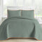 ultrasonic quilted green 3 pieces quilt set, wholesale at affordable price, various size and pattern